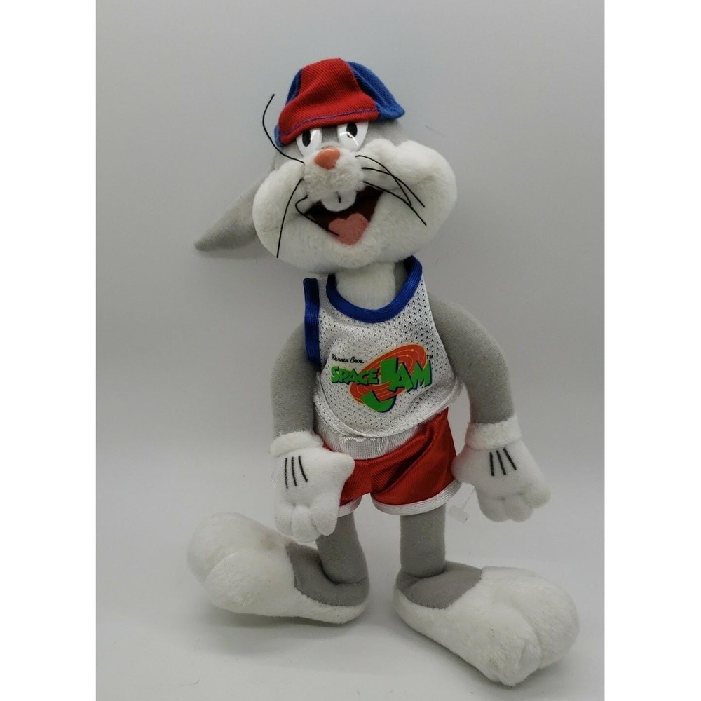 Vintage 1996 McDonalds Space Jam Bugs Bunny Looney Tunes Push plush figurine - Picture 1 of 5
